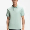 Stretch-cotton slim-fit polo shirt with logo patch