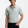 Stretch-cotton slim-fit polo shirt with logo patch