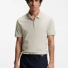 Stretch-cotton slim-fit polo shirt with logo patch