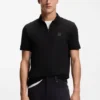 Stretch-cotton slim-fit polo shirt with logo patch