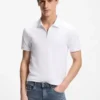 Stretch-cotton slim-fit polo shirt with logo patch