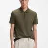 Stretch-cotton slim-fit polo shirt with logo patch