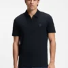 Stretch-cotton slim-fit polo shirt with logo patch