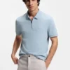 Stretch-cotton slim-fit polo shirt with logo patch