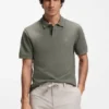 Stretch-cotton slim-fit polo shirt with logo patch
