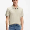 Stretch-cotton slim-fit polo shirt with logo patch