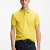 Stretch-cotton slim-fit polo shirt with logo patch