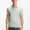 Stretch-cotton slim-fit polo shirt with logo patch