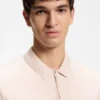 Stretch-cotton slim-fit polo shirt with logo patch