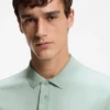 Stretch-cotton slim-fit polo shirt with logo patch