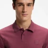 Stretch-cotton slim-fit polo shirt with logo patch