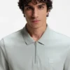 Stretch-cotton slim-fit polo shirt with logo patch