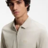 Stretch-cotton slim-fit polo shirt with logo patch
