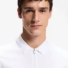 Stretch-cotton slim-fit polo shirt with logo patch