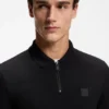 Stretch-cotton slim-fit polo shirt with logo patch