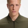 Stretch-cotton slim-fit polo shirt with logo patch