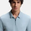 Stretch-cotton slim-fit polo shirt with logo patch