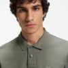 Stretch-cotton slim-fit polo shirt with logo patch