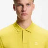 Stretch-cotton slim-fit polo shirt with logo patch