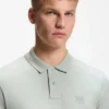 Stretch-cotton slim-fit polo shirt with logo patch