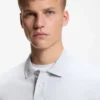 Stretch-cotton slim-fit polo shirt with logo patch
