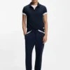 Stretch-cotton slim-fit polo shirt with logo patch