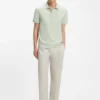 Stretch-cotton slim-fit polo shirt with logo patch