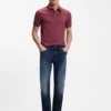 Stretch-cotton slim-fit polo shirt with logo patch