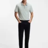 Stretch-cotton slim-fit polo shirt with logo patch