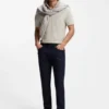 Stretch-cotton slim-fit polo shirt with logo patch