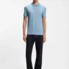 Stretch-cotton slim-fit polo shirt with logo patch