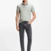 Stretch-cotton slim-fit polo shirt with logo patch