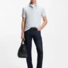 Stretch-cotton slim-fit polo shirt with logo patch