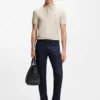 Stretch-cotton slim-fit polo shirt with logo patch