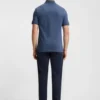 Stretch-cotton slim-fit polo shirt with logo patch