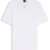 Stretch-cotton slim-fit polo shirt with logo patch