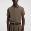 Stretch-cotton slim-fit polo shirt with printed logo Stretch-cotton slim-fit polo shirt with printed logo