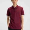 Stretch-cotton slim-fit polo shirt with printed logo Stretch-cotton slim-fit polo shirt with printed logo