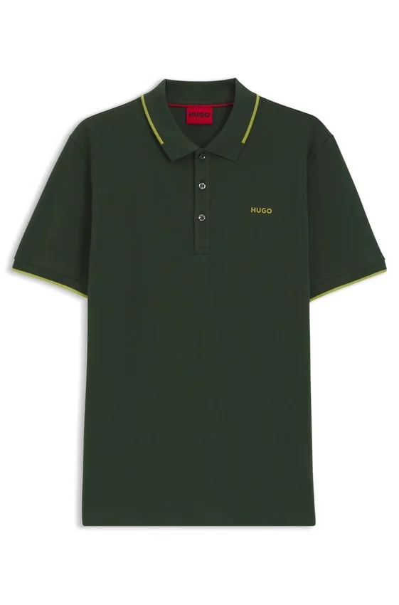 Stretch-cotton slim-fit polo shirt with printed logo Stretch-cotton slim-fit polo shirt with printed logo