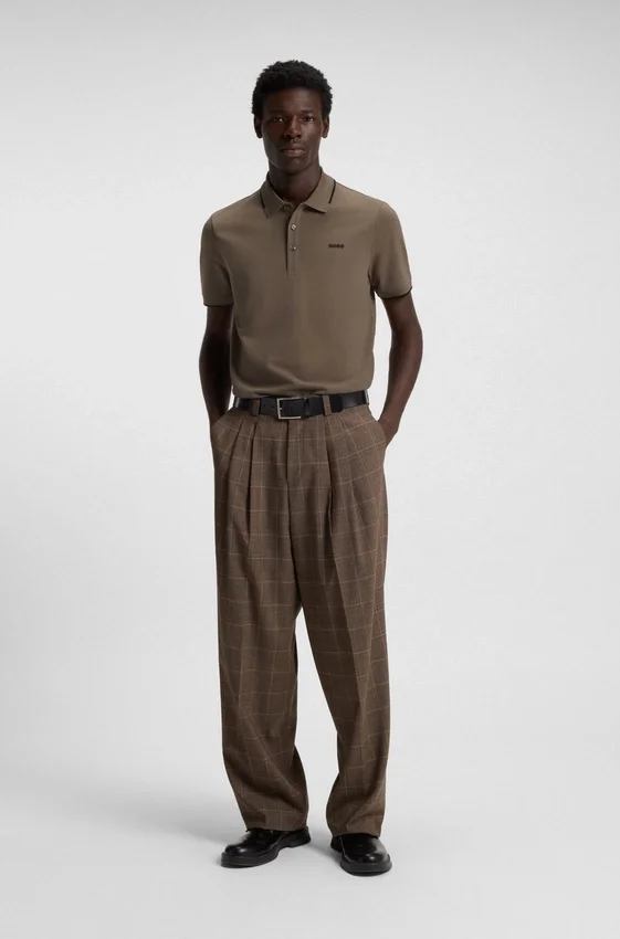 Stretch-cotton slim-fit polo shirt with printed logo Stretch-cotton slim-fit polo shirt with printed logo