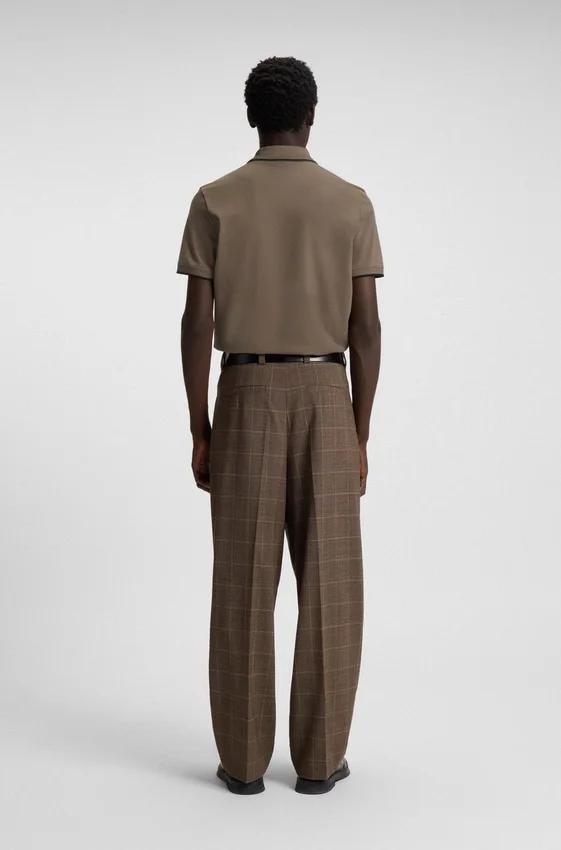 Stretch-cotton slim-fit polo shirt with printed logo Stretch-cotton slim-fit polo shirt with printed logo