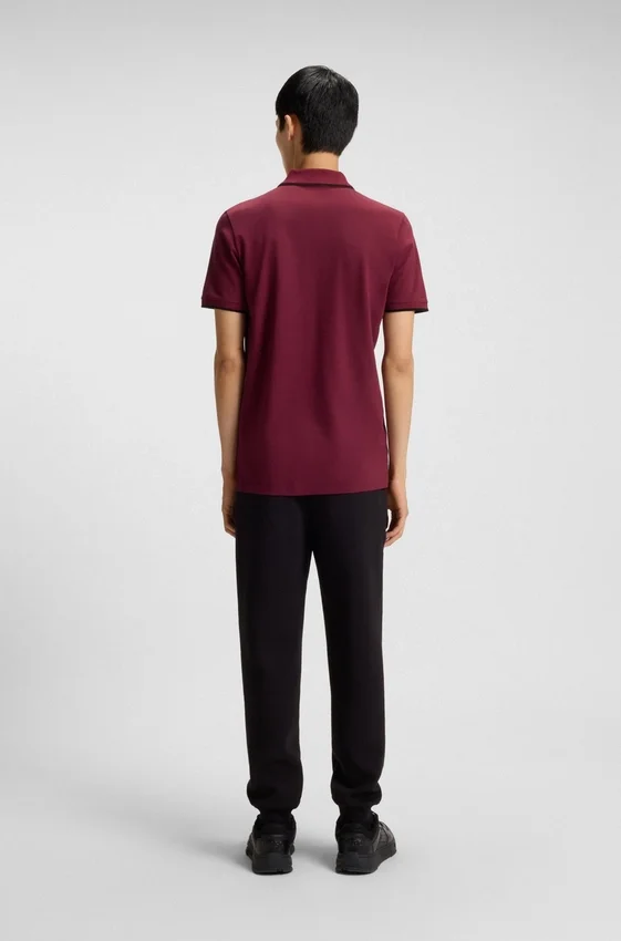 Stretch-cotton slim-fit polo shirt with printed logo Stretch-cotton slim-fit polo shirt with printed logo