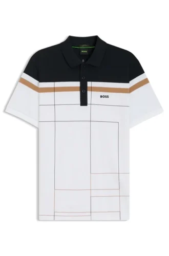 Stretch-cotton slim-fit polo shirt with quick-dry function