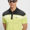 Stretch-cotton slim-fit polo shirt with quick-dry function