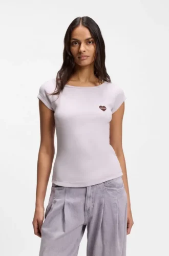 Stretch-cotton slim-fit T-shirt with artwork