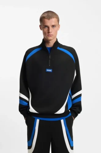 Stretch-cotton sweatshirt with colourful panelling