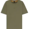 Stretch-cotton T-shirt with contrast logo