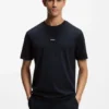 Stretch-cotton T-shirt with contrast logo