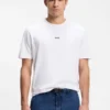 Stretch-cotton T-shirt with contrast logo