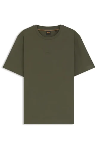 Stretch-cotton T-shirt with contrast logo